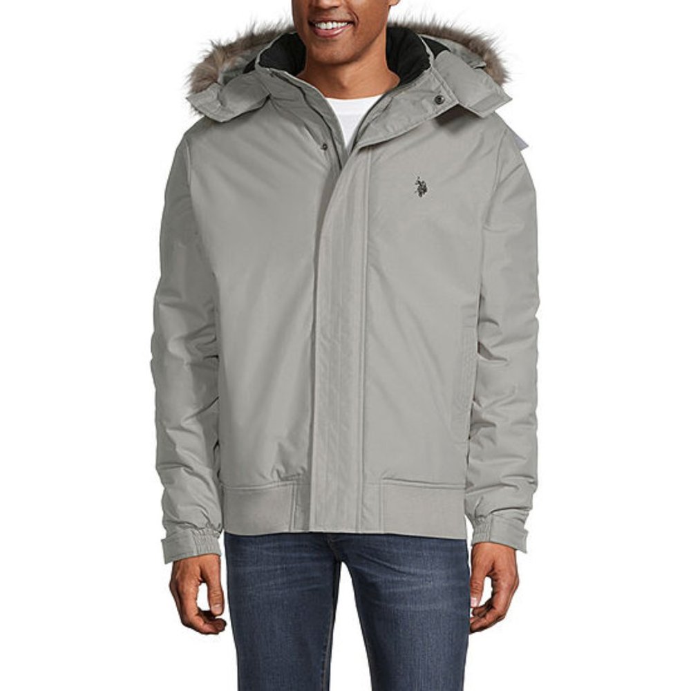 US Polo Association Hooded Coat W/Faux Fur Trim - Picture 3 of 9